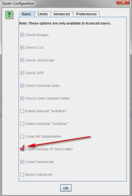 Scanning with a specific folder Screaming Frog